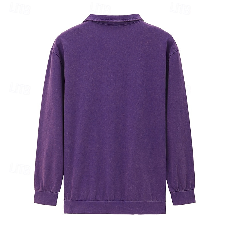 Herren Polo Geschäft Lässig Revers Langarm Bequem Büro Einfarbig Knöpfe Frühling & Sommer Normale Passform Dunkelbraun Rubinrot Violett Schwarz Hellgrün Rosa Polo 2025 - $16.49 –P9