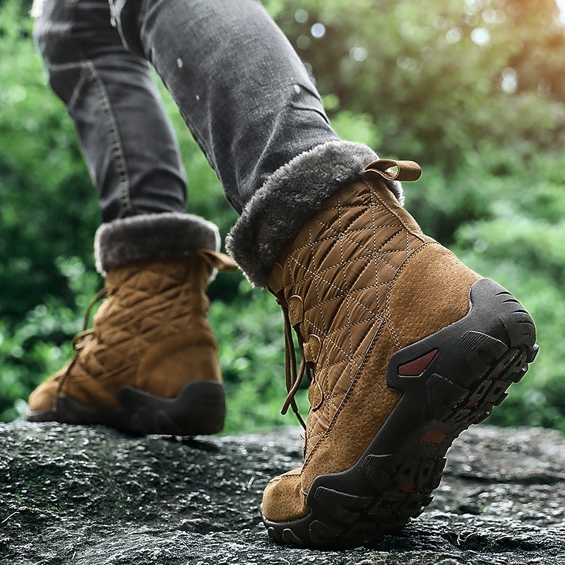 Tan Suede Men's Winter Boots with Fur Lining – Warm and Durable Footwear for Snowy Adventures and Outdoor Holiday Activities 2026 - $64.99 –P17