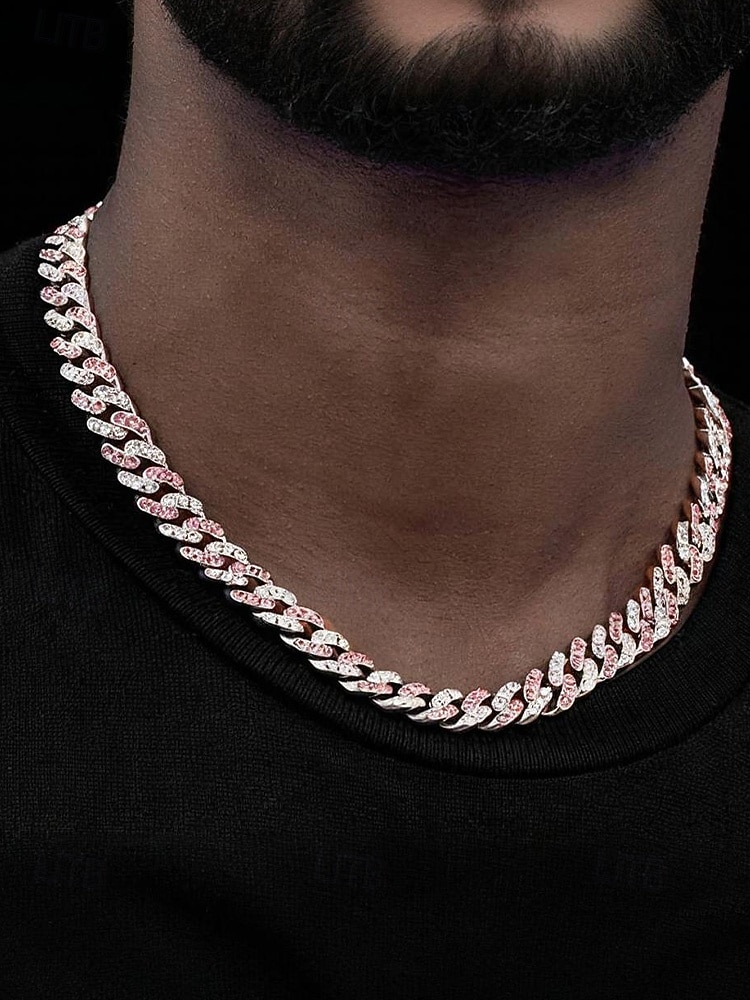 мужское рождественское ожерелье с камнями из сплава и циркония, разных цветов, идеально подходит для праздничного образа и в качестве подарка 2026 - $18.99 –P4