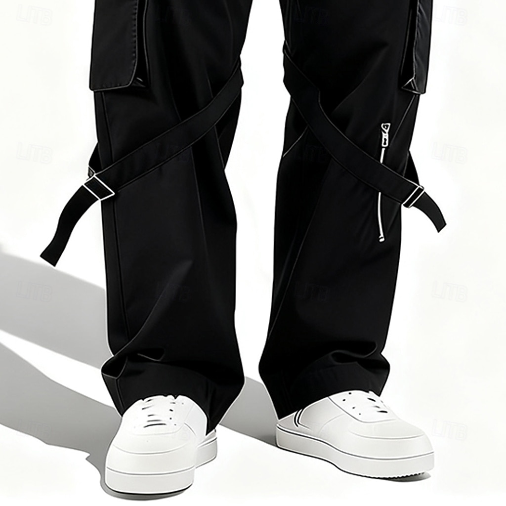 Men's Cargo Pants Cargo Trousers Hiking Pants Elastic Waist Multi Pocket Solid Color Soft Breathable Full Length Outdoor Vacation Ethnic Style Black Army Green Micro-elastic 2026 - $25.99 –P3