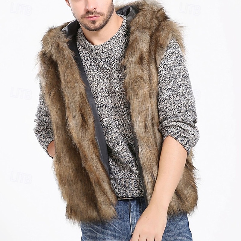 Homens Colete de camurça sintética Colete Gilet Ao ar livre Diário Moda Casual Outono Inverno Bolsos Jeans Manter Quente Confortável Tecido Zíper Com Capuz Normal Preto Amarelo Colete de 2026 por $50.99 –P6