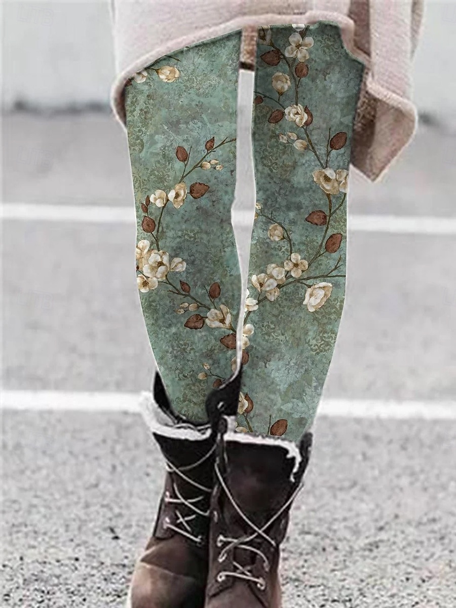 Per donna Leggings Vacanza Vintage Moda Lunghezza intera Vita Alta Floreale Grafico Coulisse Patchwork Stampa Calore Termico Morbido Traspirante Elasticizzato Quotidiano All'aperto Vacanza Bianco del 2026 a $21.99 –P3