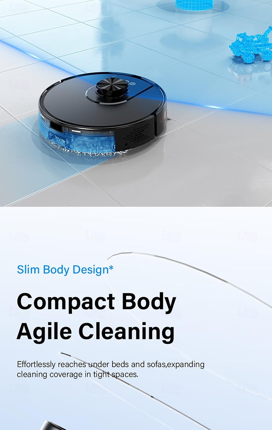 Sweeping and Mopping Robot Combo with LiDAR Navigation APP Operation Smart Mapping No-Mop Zones and Invisible Wall Settings Auto Charging Long-Lasting Battery Life 3500Pa Powerful Suction 2025 - $217.49 –P4