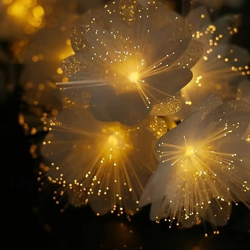 Guirlandes lumineuses à fibres optiques avec lumières étoilées 3m 20LEDs Décoration de mariage Fête Lumières féeriques pour Chambre Balcon Jardin Décoration d'Arbre de 2026 ? $16.49 –P6