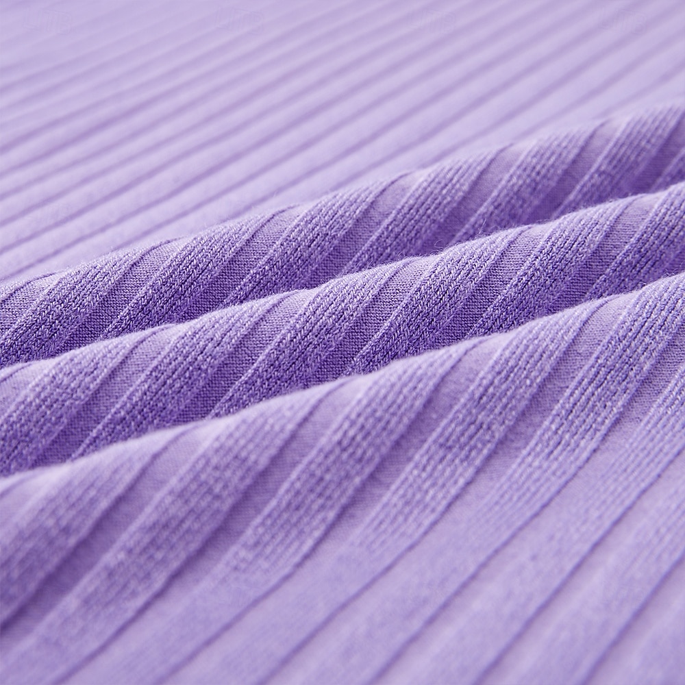 herr t-shirt med smal passform ribbad stickad t-shirt långärmad rund hals vår höst alla årstider enfärgad texturerad stickning modedesigner grundläggande stickning semester gata casual svart vit blå 2025 - $12.99 –P9