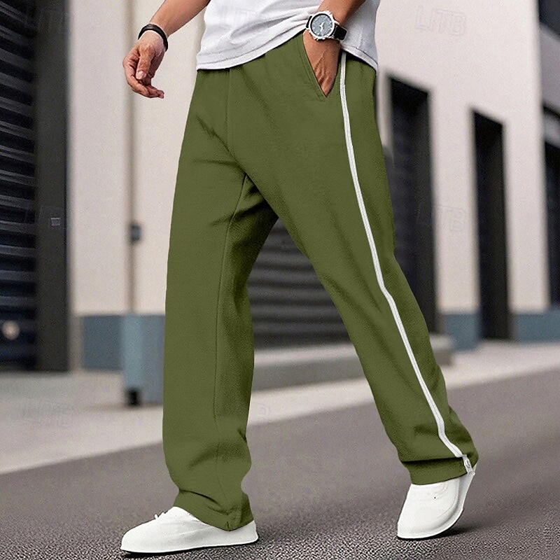 Per uomo Pantaloni da tuta Pantaloni Strappabili Pantaloni da pista Pantaloni della tuta a gamba dritta Cerniera Elastico in vita Tinta unica Comodità Traspirante Lunghezza intera Casuale Quotidiano del 2026 a $21.99 –P2