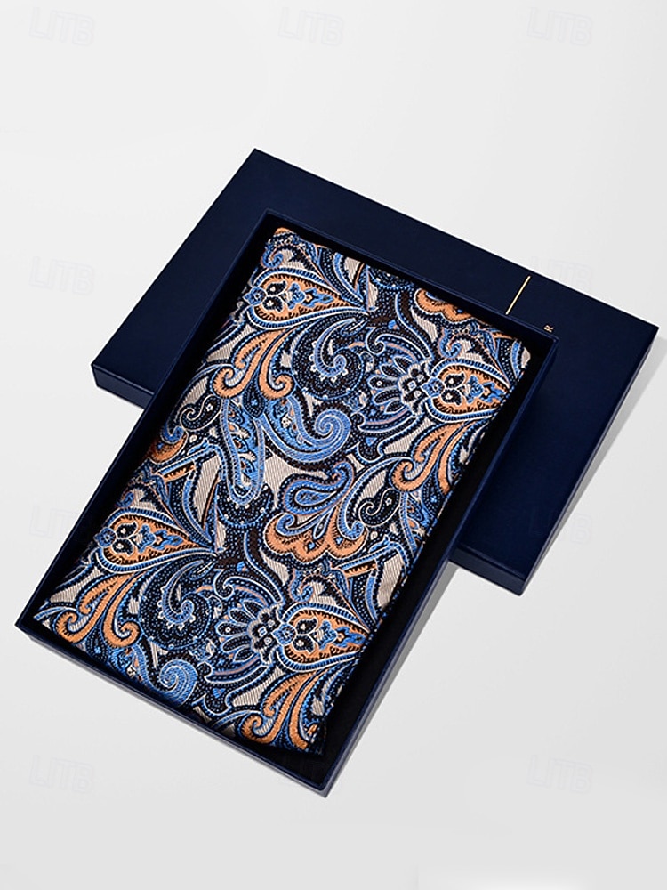 Męski szalik z imitacji jedwabiu we wzór paisley na Boże Narodzenie – świąteczny prezent, wiele kolorów, elegancki formalny styl na zimowe przyjęcia i uroczystości 2026 - $18.99 –P5