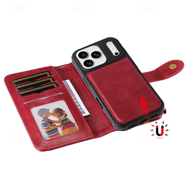 телефон Кейс для Назначение iPhone 17 Pro Max 17 Air Кошелек для карт Откидная крышка Магнитный Откидная подножка Разъем для карты Ретро ТПУ Кожа PU 2026 - $28.99 –P15