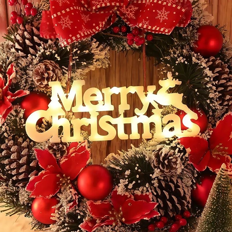 Christmas Decorative Lights LED Sign Lights Battery Powered for Christmas and New Year Home Porch Balcony Trees Bedroom Window Decoration Hanging Light 2025 - CAD $16.99 –P6