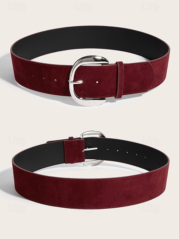 Ceinture de Noël en similicuir pour femme, design large et élégant avec boucle en métal, disponible en plusieurs couleurs, parfaite pour les fêtes de fin d'année et les tenues d'hiver de 2026 ? $11.99 –P5