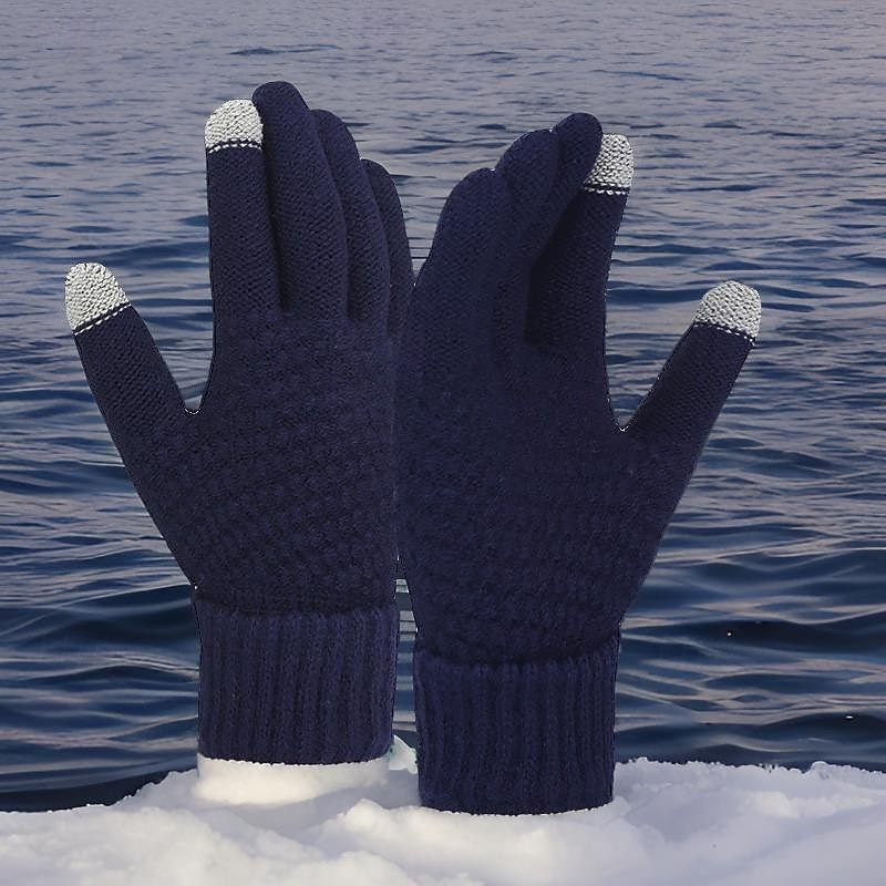 Męskie 1 para Czubki palców Rękawiczki zimowe Dziane rękawiczki Rękawiczki bez palców Moda Nowoczesny Rękawiczki Keep Warm Dzierganie Kolorowy blok Jesień Czarny Biały Żółty Rumiany róż 2026 - $9.49 –P4