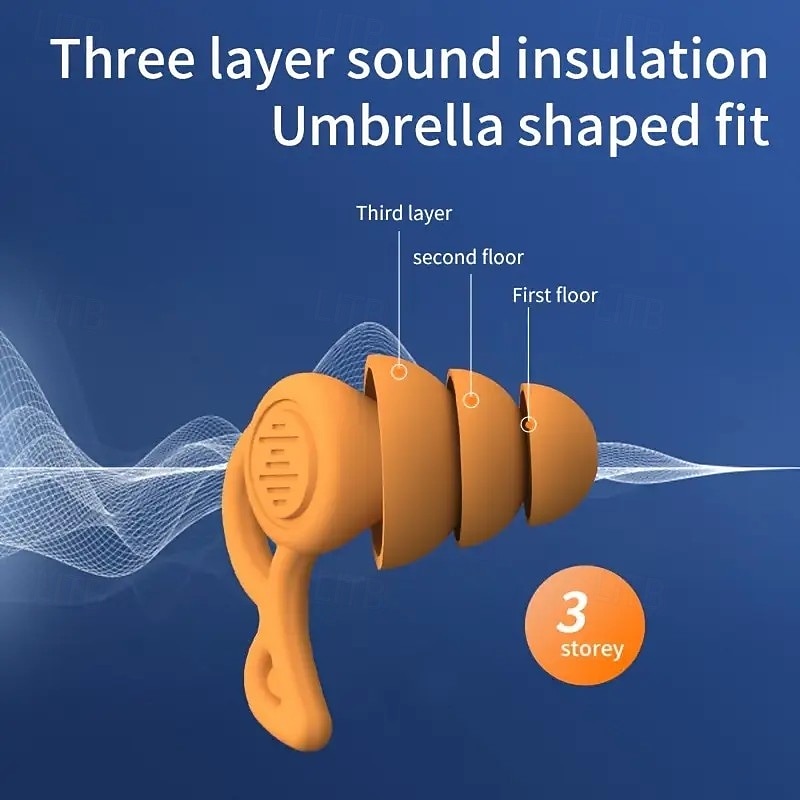 Újrahasználható szilikon füldugók Zajcsökkentő alváshoz füldugók Kényelmes, puha hallásvédelem horkoláshoz, úszáshoz és csendes éjszakai pihenéshez 2026 - $10.49 –P2