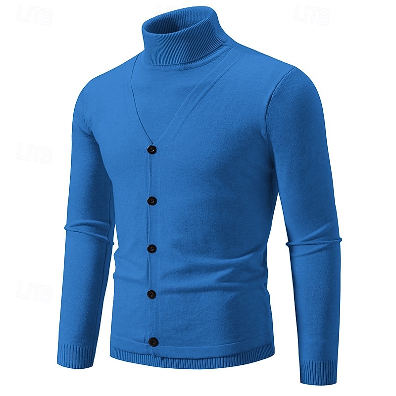Per uomo Felpa Maglione A Coste Maglia Top Regolari 2 in 1 Lavorato a maglia Semplice Dolcevita Maglieria Contemporaneo Casuale Abbigliamento quotidiano Abbigliamento Primavera Autunno Nero Borgogna del 2026 a $30.99 –P7