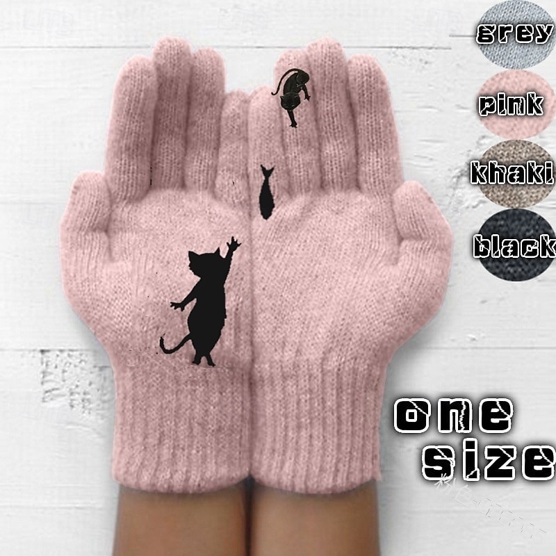 Mulheres 1 par Ponta dos Dedos / Luvas de Inverno / luvas de malha Roupa de rua / Ao ar livre Luvas - Imprimir Dedo Total / Imprimir de 2026 por $18.49 –P5