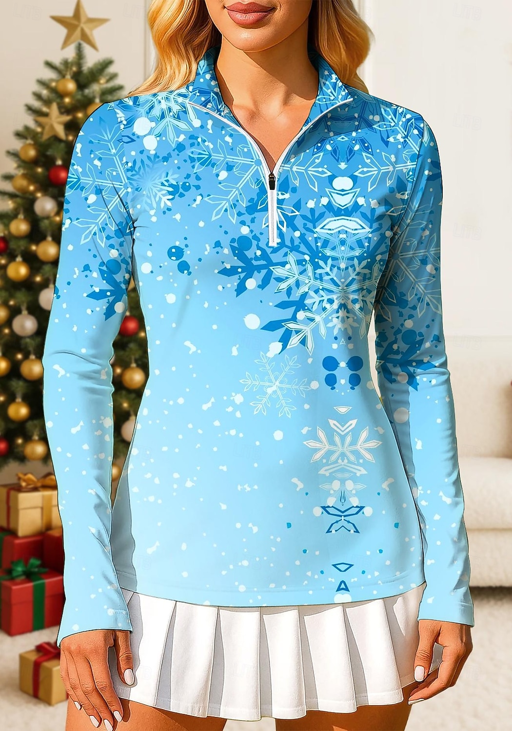 نسائي التدرج سويت شيرت بولو كنزات Shirt قميص رياضي كم طويل طباعة ربع الرمز البريدي Pullover UPF50+ مقاوم للأشعة فوق البنفسجية حماية UV مطاط متنفس الكرة الطائرة تينس الغولف مرتفعة طوق بسحاب 2026 - $25.99 –P3
