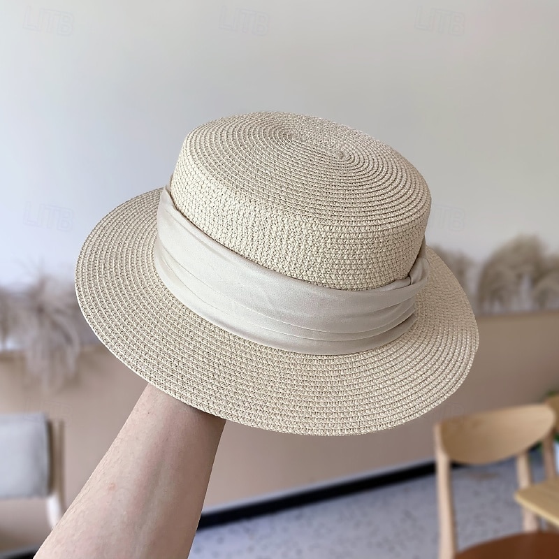 Καπέλα Πολυεστέρας Άχυρο Ψάθινο καπέλο Καπέλο ηλίου Γάμου Αργίες Πάρτι Τσαγιού Ιπποδρομία κοκτέιλ Κομψό Βίντατζ Αντιηλιακή Προστασία Με Κορδέλες Ακουστικό Καπέλα 2026 - $17.49 –P6
