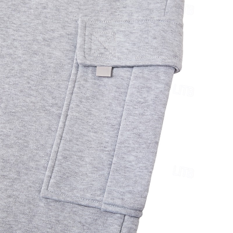 Men's Cargo Sweatpants Fleece Pants Joggers Trousers Casual Pants Drawstring Elastic Waist Multi-pack Solid Color Windproof Outdoor Full Length Outdoor Casual Daily Fashion Streetwear 2025 - $35.99 –P6