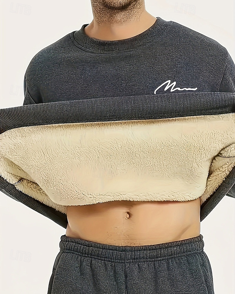 Homens Cor Sólida Moletom de lã Lounge Top Outono/Inverno Grossa Manga Longa Roupa Esportiva A Prova de Vento Quente Academia Equitação Corrida Exercite-se Ioga Preto Branco Amarelo Roupa de esporte de 2026 por $28.99 –P4