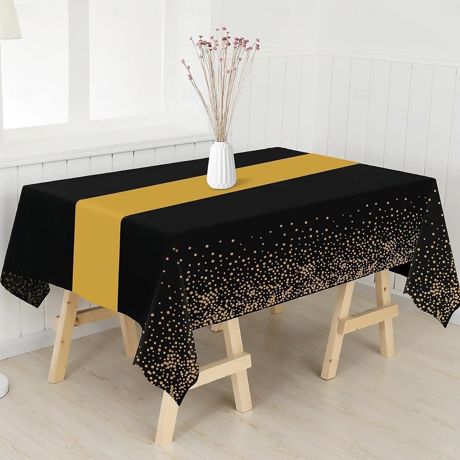 Décorations de fête du Nouvel An noires et dorées, ensemble de 3 nappes jetables en plastique épais pour anniversaire, dîner, dessert, pique-nique &décoration d'événements de 2025 ? $15.99 –P7