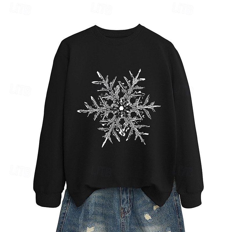 joulu Naisten Pusero Vapaa-ajan topit Pitkähihainen Topit Urheilu- ja treenivaatteet Kuvitettu Puuvilla Pehmeä Juhla Loma Urheiluasut Urheiluvaatteet Musta Valkoinen Keltainen 2025 - $25.99 –P11