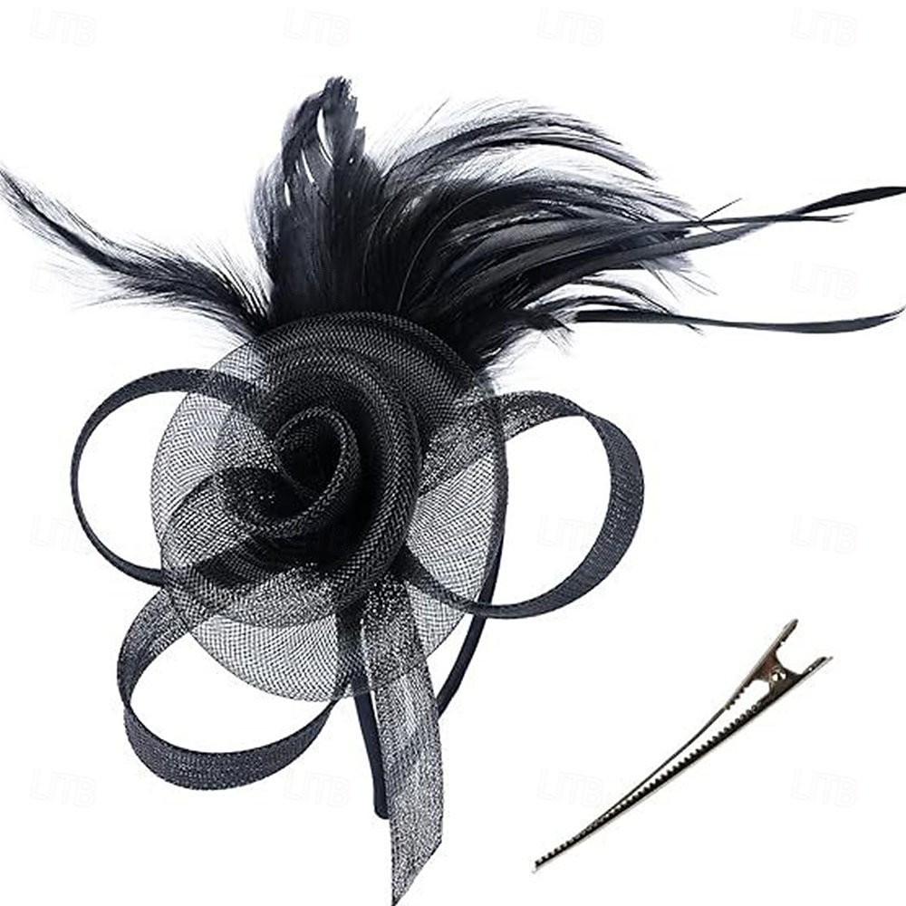 Fascinators Feathers Fedora Hat Wedding Tea Party Horse Race Cocktail Elegant Vintage With Feather Headpiece Headwear 2026 - $16.49 –P5