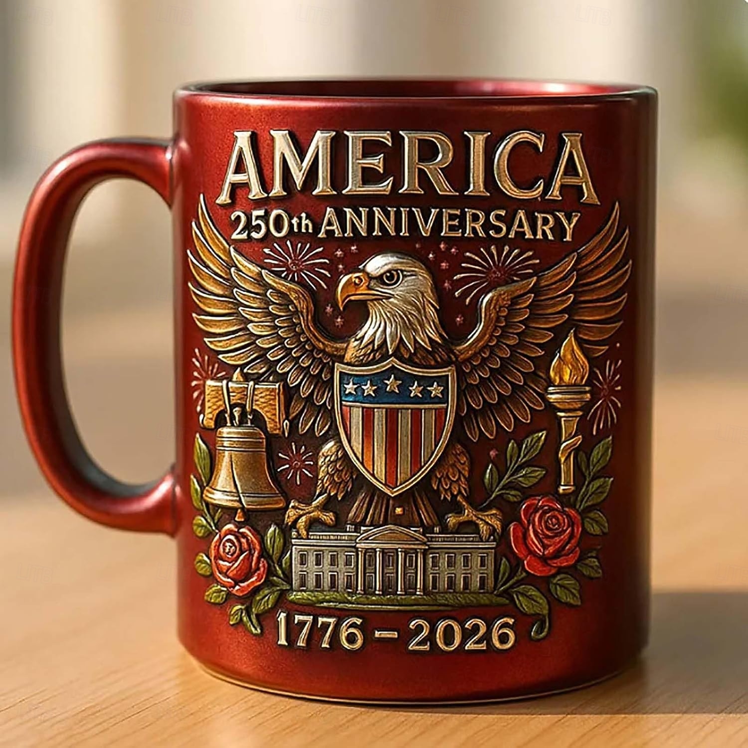 Caneca comemorativa do 250º aniversário dos EUA, caneca de cerâmica de 11 onças para café comemora o 250º aniversário dos Estados Unidos, a águia e a bandeira simbolizam o decorador patriótico, de 2026 por $22.99 –P7