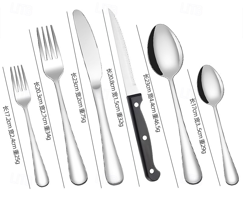 Set di posate natalizie in acciaio inox da 24 pezzi, coltello, forchetta, cucchiaio, stoviglie, utensili da cena occidentali, set regalo per le feste di Natale del 2026 a $25.99 –P7