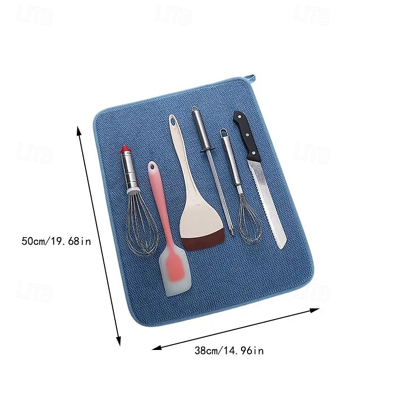 Πολυλειτουργικό υφασμάτινο χαλάκι – υπεραπορροφητικό σουβέρ μικροϊνών, γρήγορο στέγνωμα, αντιολισθητικό, ιδανικό για την προστασία πάγκων κουζίνας, τραπεζιών και πιατικών, αξεσουάρ σετ τσαγιού και 2026 - $13.99 –P10