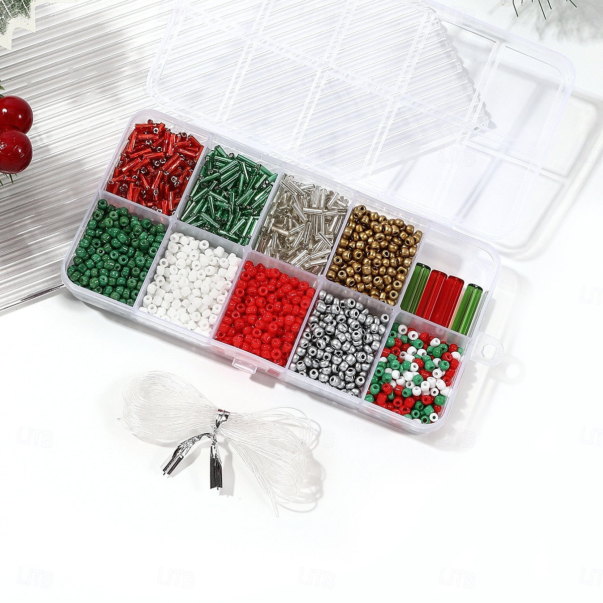 Contas de natal para fazer joias, pingentes de contas de argila para fazer pulseiras e colares, artesanato faça você mesmo, kit de contas de vidro para festas, acessórios de joias artesanais, presente de 2026 por $9.99 –P8