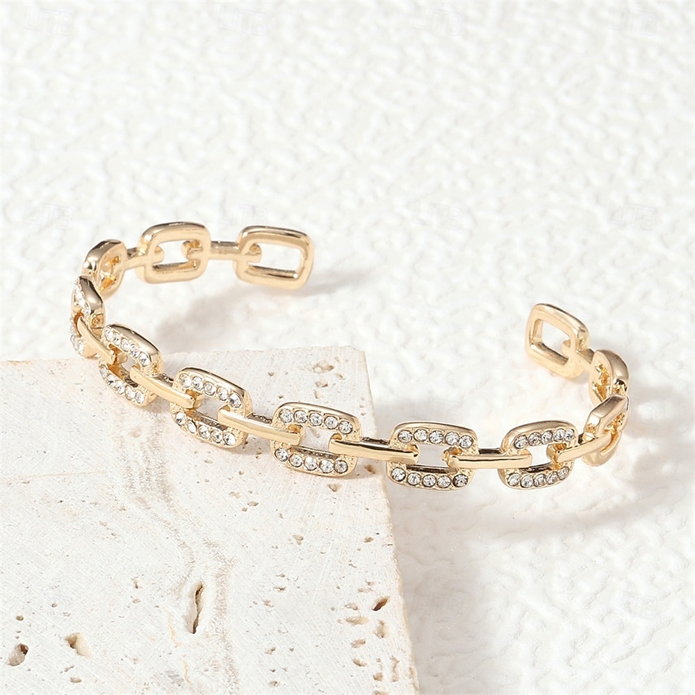 Zircone Classico Lettere dell'alfabeto Personalizzato Di tendenza Cromo Gioielli braccialetto Argento / Oro Per Matrimonio Feste Fidanzamento Balli di fine anno del 2025 a $14.99 –P2