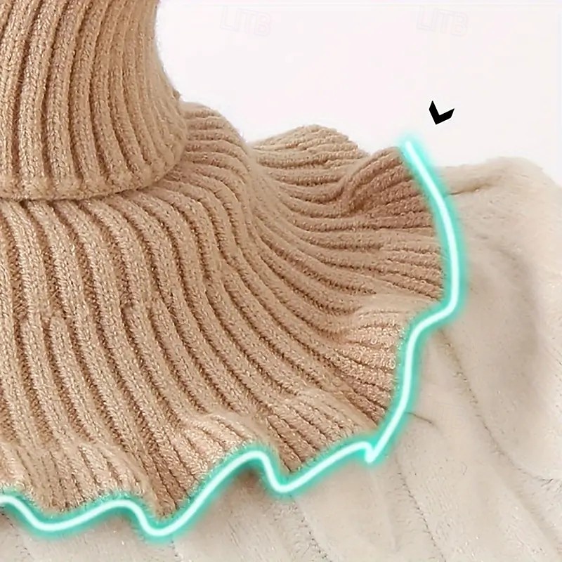 svetr s elastickým rolákem – teplý a prodyšný svetr s vysokým límcem pro každodenní nošení, dostupný v 6 barvách: černá, šedá, béžová, vínově červená, khaki a další 2026 - $7.49 –P4