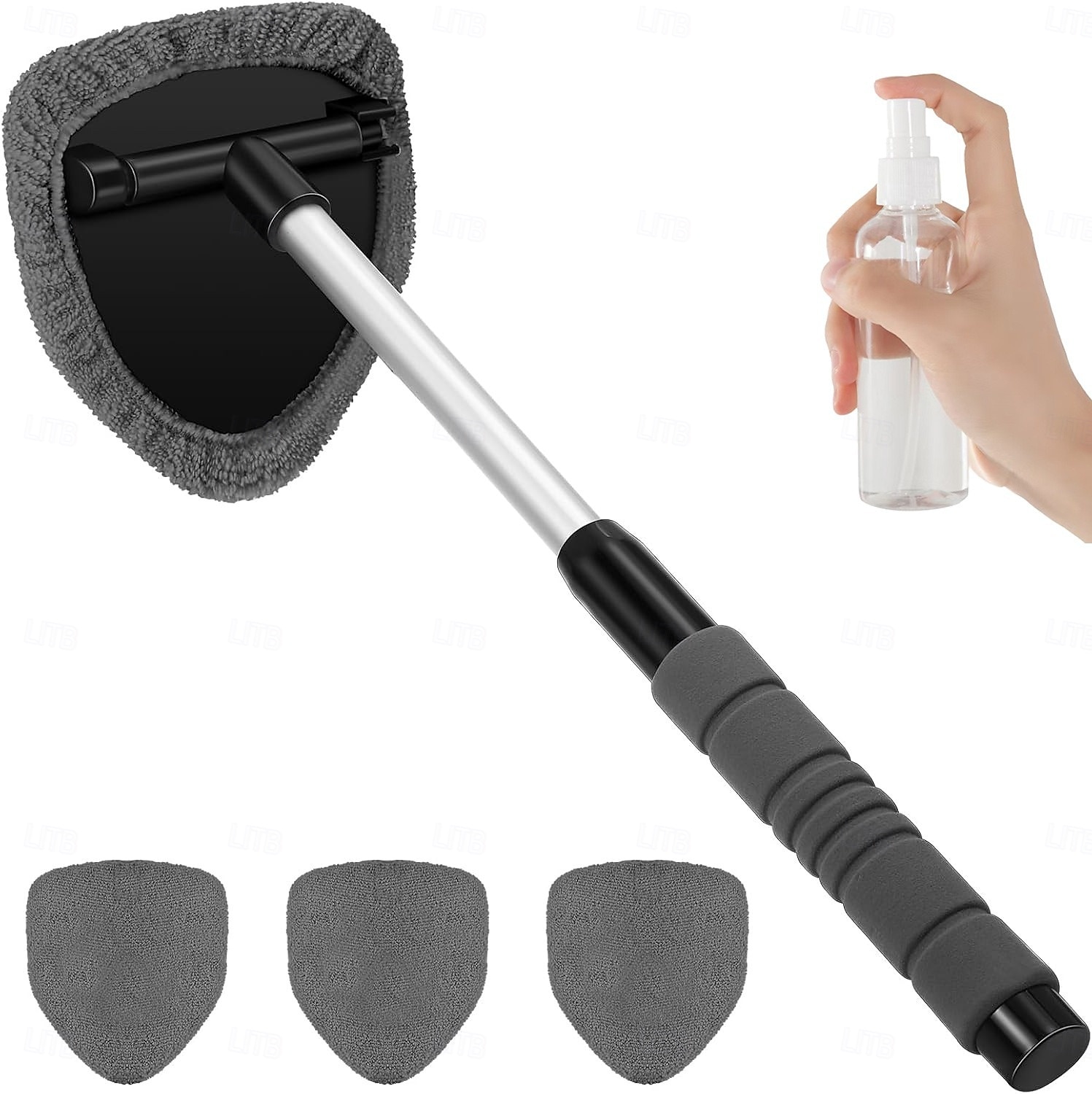 5pcs Windshield Defrosting Tool Set with 4 Cloth Pads - Durable Car Window Cleaner, Long-Lasting Design, Includes Spray Bottle and Microfiber Cloths for Efficient Ice Removal 2025 - $15.99 –P2