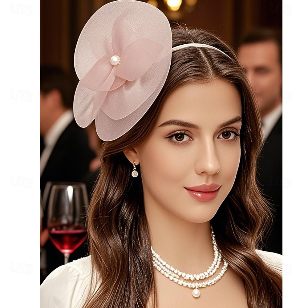 Fascinadores Tule Pérola Chapéu Fedora Casamento Festa de Chá Corrida de cavalos coquetel Elegante Vintage Com Perola Imitação Capacete Chapéu de 2026 por $17.49 –P3
