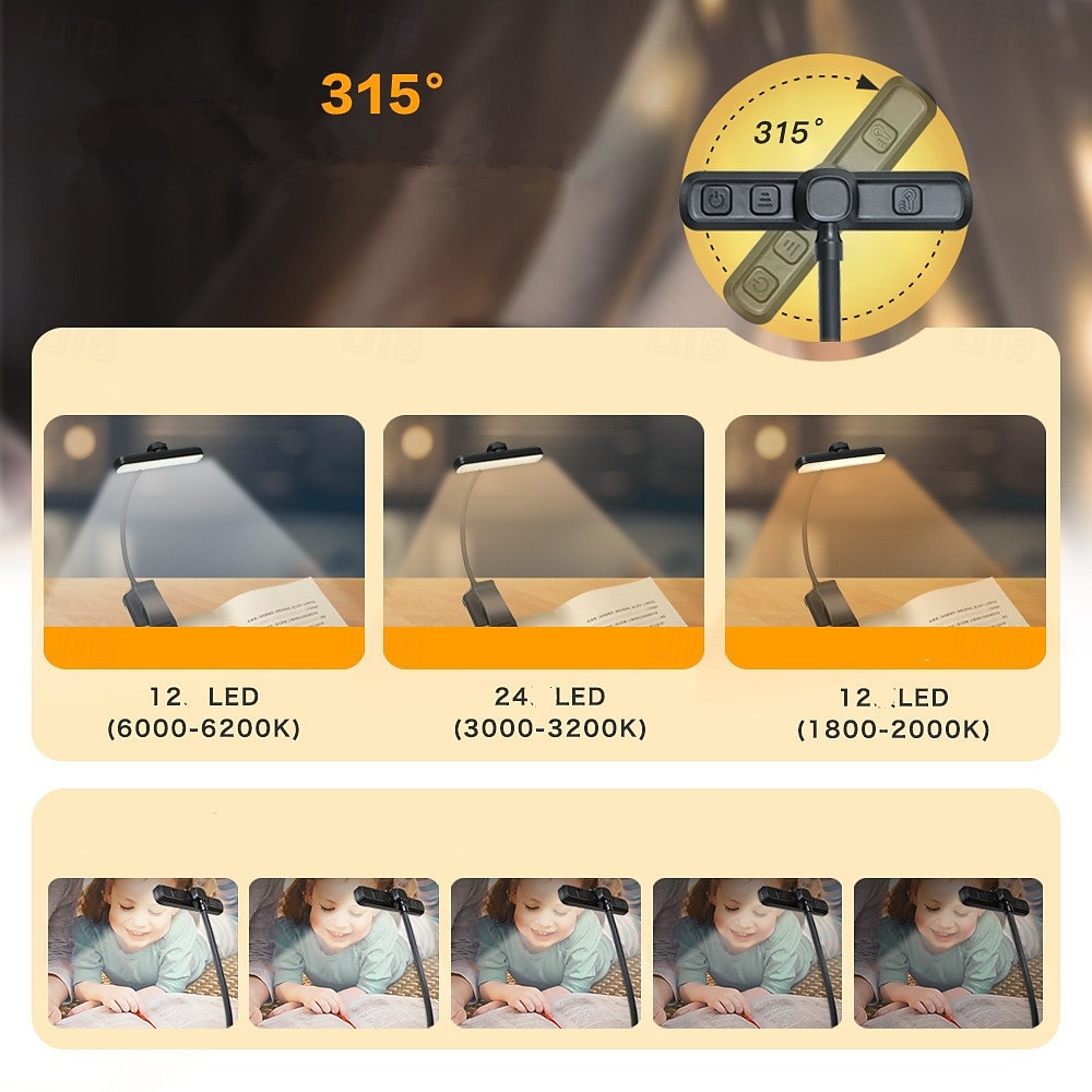 3 Colors LED Clip on Book Lamp Usb Rechargeable Reading Lamp Light Portable Read Book Light Bedroom Night Light 2026 - $31.99 –P1