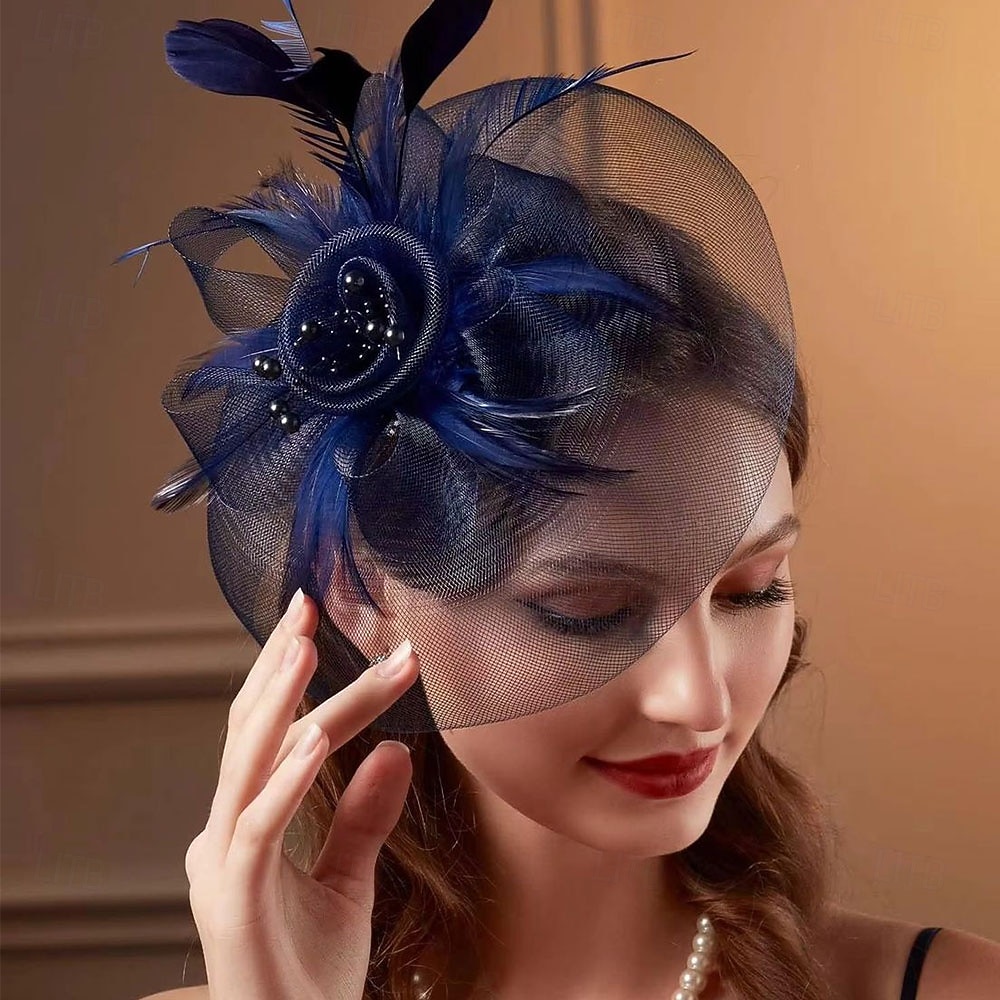 Fascinators Fabric Feathers Fedora Hat Wedding Tea Party Horse Race Cocktail Elegant Vintage Lady With Feather Headpiece Headwear 2026 - $16.49 –P3