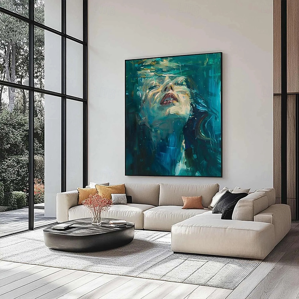 velká abstraktní malba dámy, ženský obličej, originální nástěnné umění, beztvářný portrét, figurativní malba na plátně, zarámovaná nástěnná dekorace ženy 2026 - $43.99 –P4