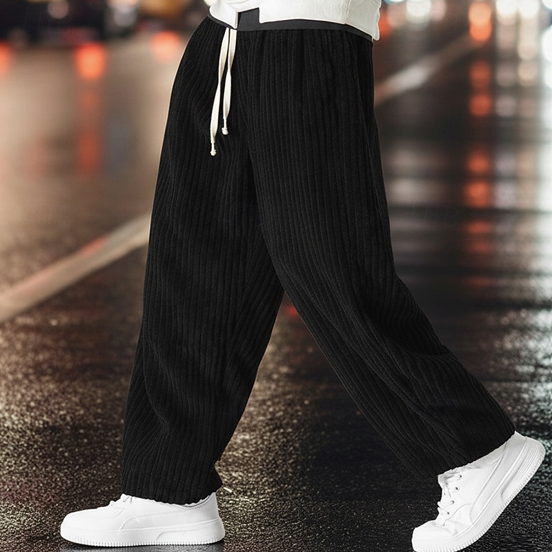 Homens Calças Esportivas Calças Calças de Veludo Calças largas Calças Harem Com Cordão Cintura elástica Tecido Pavio Humido Respirável Comprimento total Esportes Casual Diário Moda Roupa de rua Preto de 2026 por $25.99 –P2