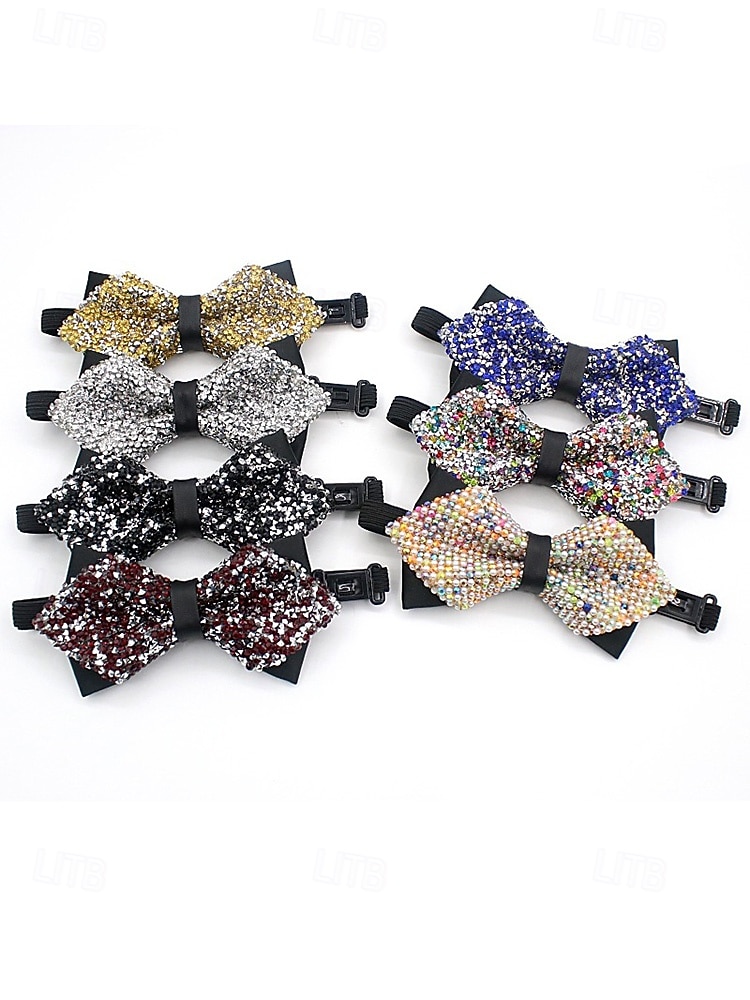 Nœud papillon de Noël pour homme – matière à paillettes en polyester scintillantes, festif et élégant, parfait pour les fêtes de fin d'année, les célébrations hivernales et les événements du réveillon du Nouvel An de 2026 ? $9.99 –P3