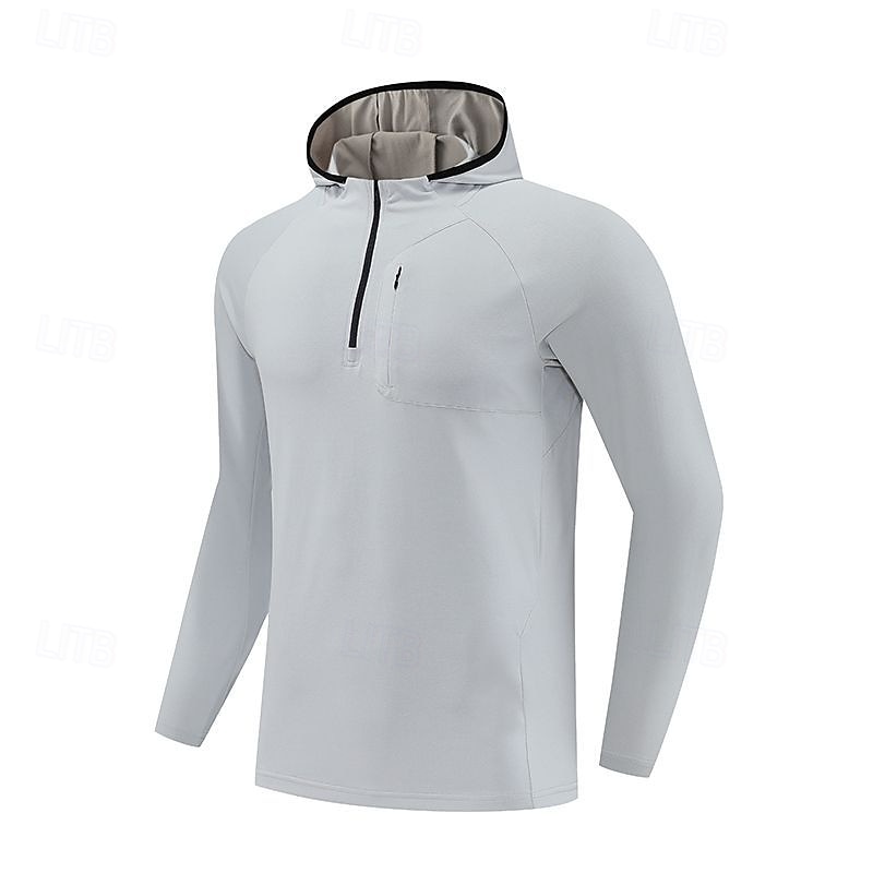 Herr Solid färg T-shirt för jogging Gymtröja Sport topp Höst vinter Huva Långärmad Fritids- Mjuk Andningsfunktion Gym Camping Löpning Träna Yoga Svart Vit Röd Sportkläder Sportkläder 2026 - $32.99 –P11