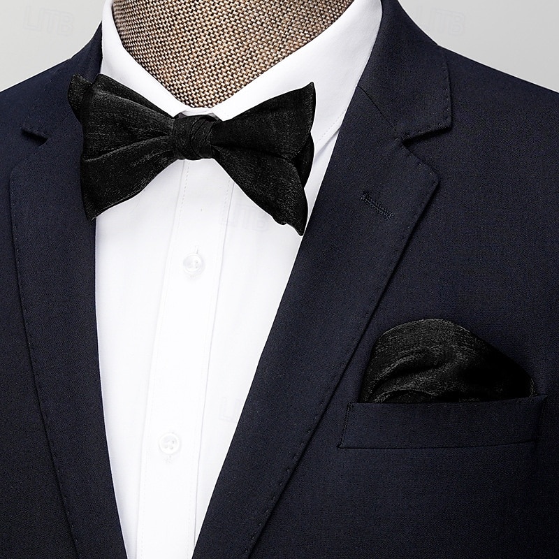 Men's Bow Tie Modern Contemporary 2 Piece Solid / Plain Color Wedding Party Daily Wear 2026 - $13.49 –P2