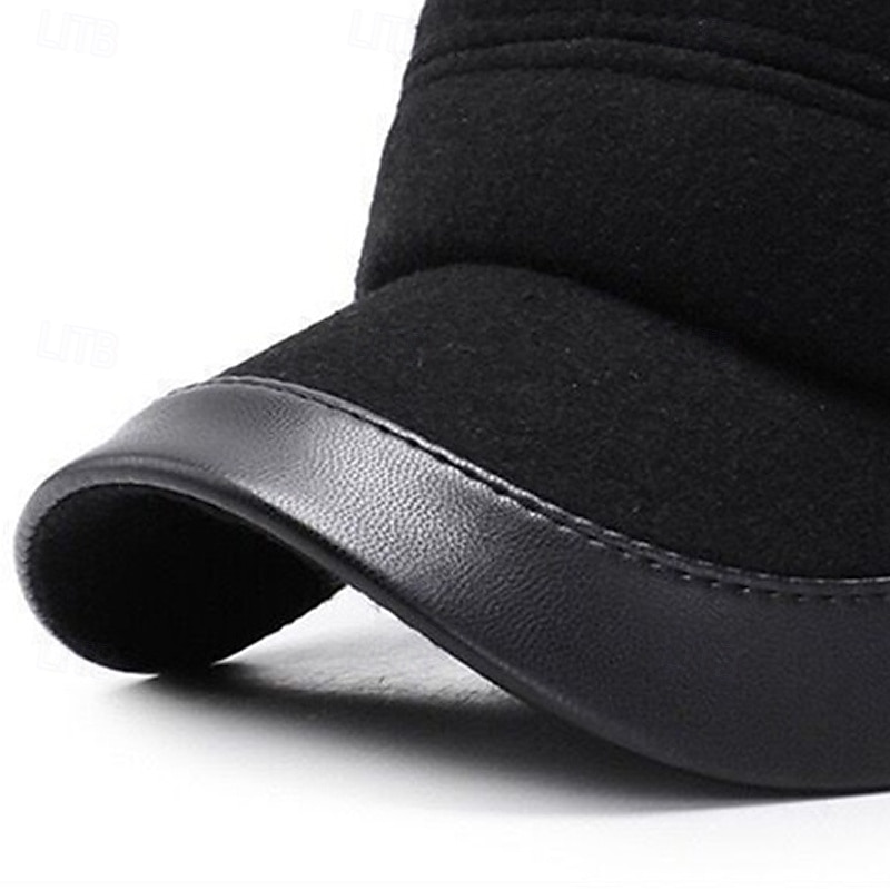 Herren Wintermützen Warme Wintermütze Winter-Baseball-Cap mit Ohrenklappen Winter-Baseballkappe Schwarz Grau Polyester Fleece Mode Moderne zeitgenössische Alltagskleidung Date Einfarbig Thermowarm 2026 - $9.49 –P8