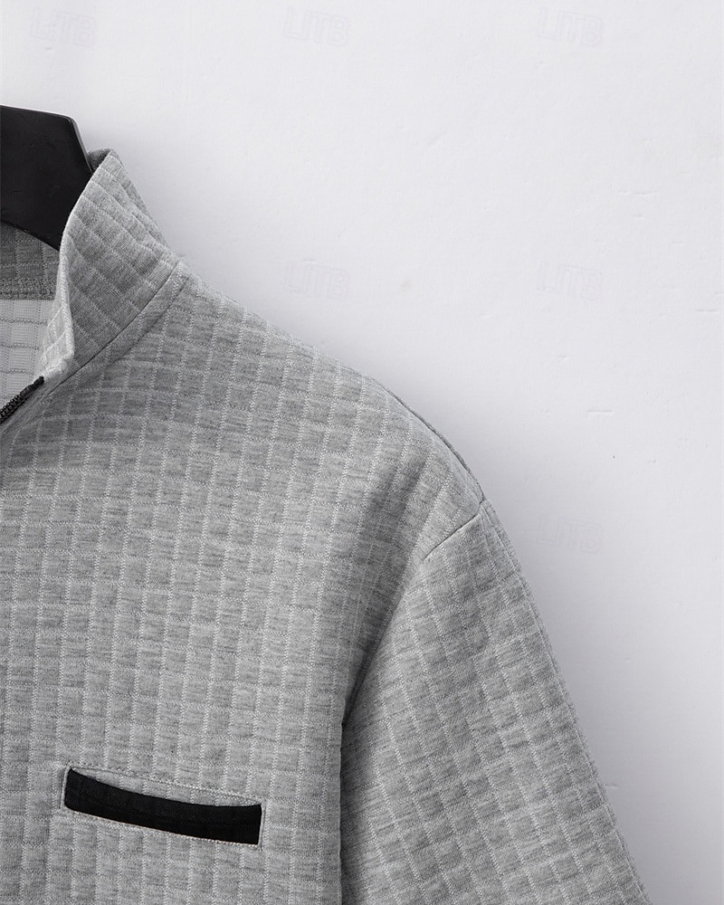 Per uomo Polo Polo con zip a un quarto Abbigliamento quotidiano Data Zip a un quarto Manica Corta Moda Essenziale Semplice Jacquard Cerniera Estate Vestibilità regolare Nero Bianco Blu marino del 2026 a $21.99 –P4