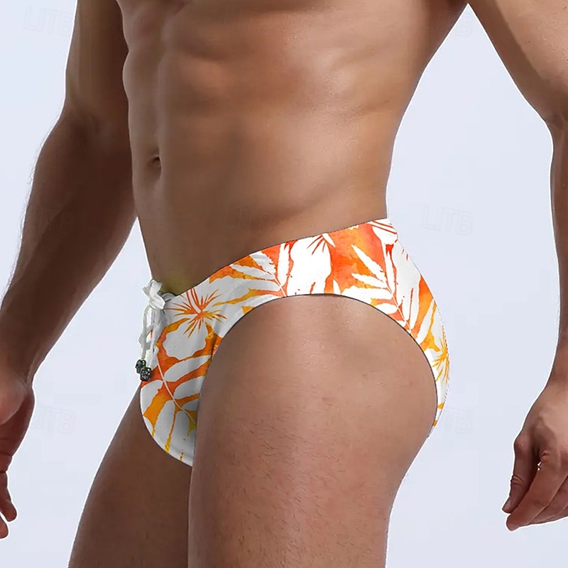 Herre Badetrøye Undertøy Korte badebukser Trykket Snorer Stretch Pustende Bunner Surfing Bikini Dykking Sommer 2026 - $11.49 –P4