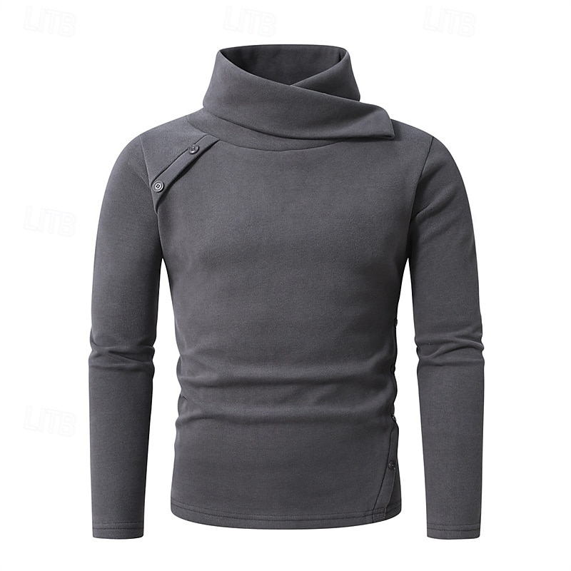 Herren Pullover Strickpullover Gerippt Stricken Normale Oberteile Knöpfe Gestrickt Einfach Stapelhals Mode Basic Urlaub Alltagskleidung Bekleidung Herbst Winter Schwarz Weiß M L XL 2026 - $38.99 –P4