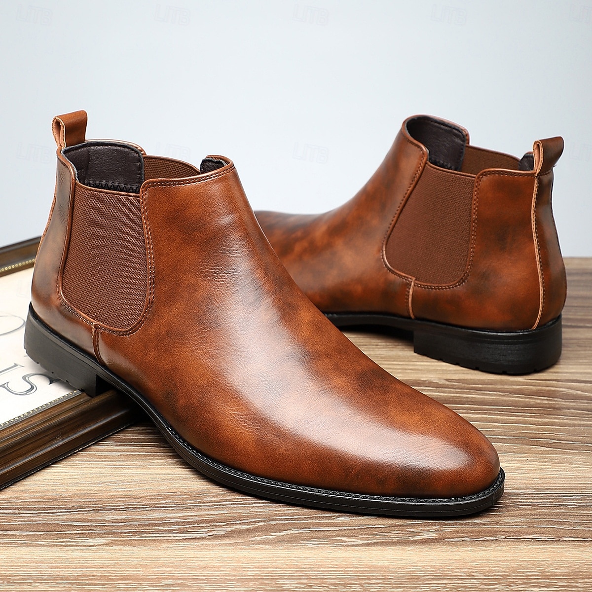 Black Faux Leather Men's Chelsea Boots with Smooth Finish – Elegant and Easy-to-Wear Footwear for Office and Evening Wear 2026 - $46.99 –P9