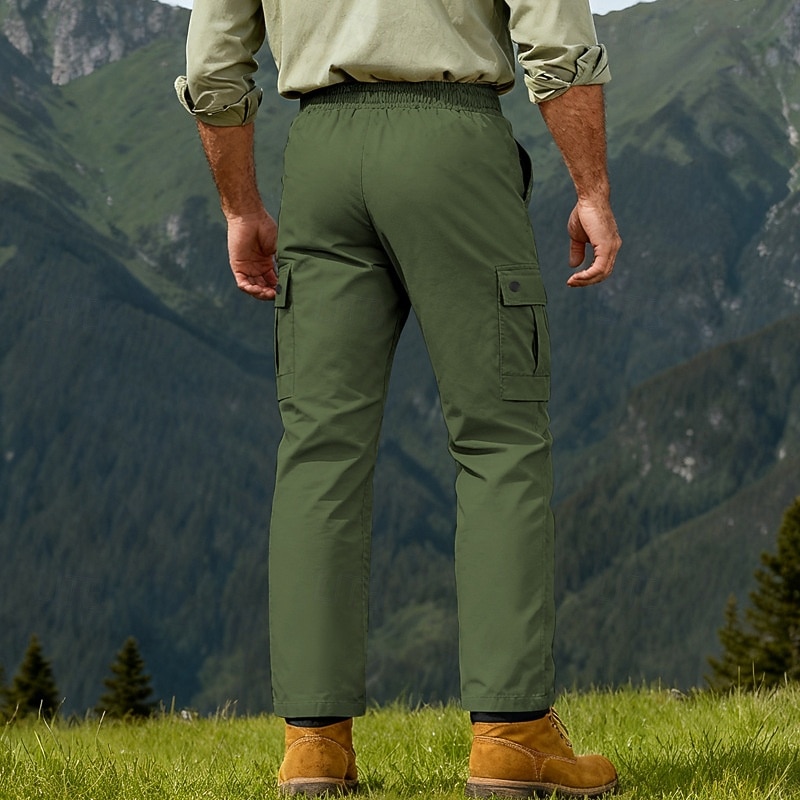 Homme Pantalons Cargo Pantalons Multi-poches Taille élastique avec cordon de serrage Uni Portable Extérieur Quotidien Camping & Randonnée Mode Classique Noir Vert Véronèse de 2026 ? $21.99 –P17