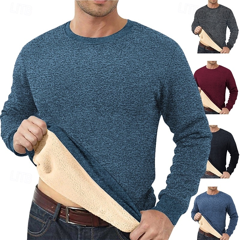 Bărbați Jacquard Hanorca Hanorac din lână Hanorac cu căptușeală din fleece Roșu Vin Albastru denim Negru Bleumarin Gri Stil Nautic Simplu Texturat Sporturi & Exterior Casual Zilnic Șic Stradă Misto 2026 - $18.49 –P1