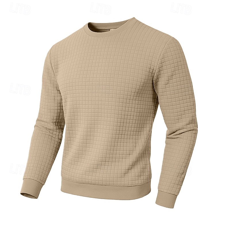 Per uomo Maglia Felpa a nido d'ape Felpa con cappuccio Maglione Nero Bianco Verde militare Cachi Grigio Girocollo Semplice Testurizzato Sport & Outdoor Casuale Quotidiano Streetwear Cool del 2026 a $18.49 –P5