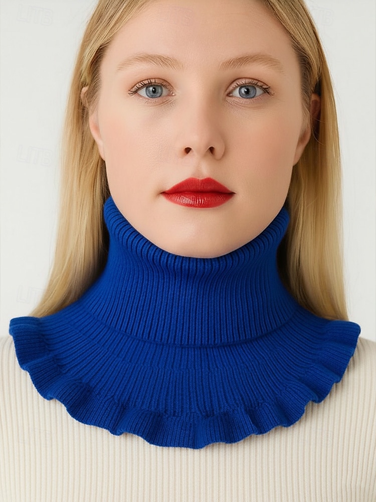 Col côtelé en acrylique de Noël pour femme – confortable et élégant avec des bords volantés, disponible en plusieurs couleurs, parfait pour les vacances d'hiver et les occasions festives de 2026 ? $7.99 –P3