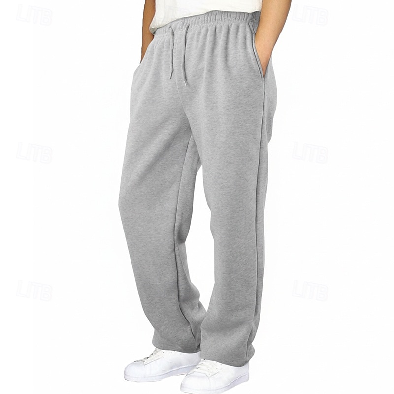 Homme Joggings Jogging à Jambes Larges Pantalons Pantalon de survêtement ouvert en bas Cordon de serrage Taille Élastique Jambe Droite Uni Respirant Longueur complète Sport en Plein Air Occasionnel de 2025 ? $17.99 –P6